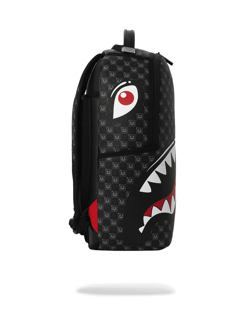 ZAINO SPRAYGROUND 8633 SHARKS IN PARIS WTF BUBBLY BLACK CHECK BACKPACK
