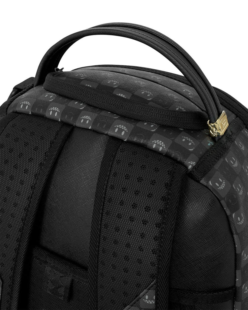 ZAINO SPRAYGROUND 8633 SHARKS IN PARIS WTF BUBBLY BLACK CHECK BACKPACK
