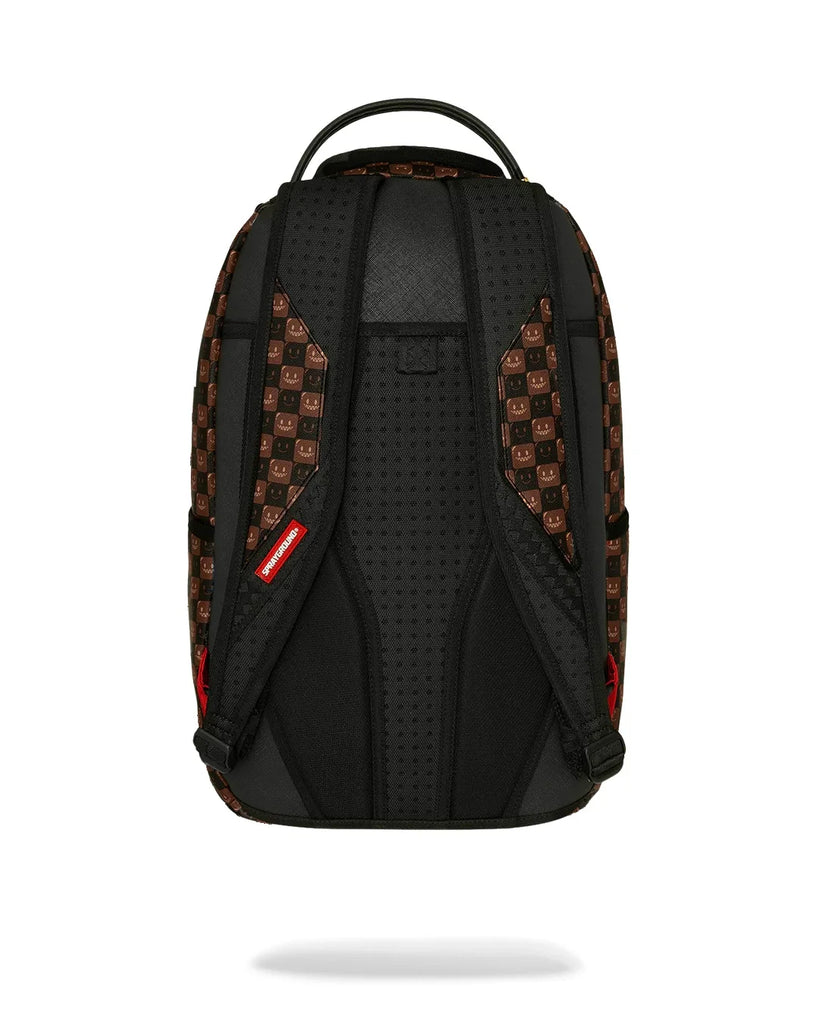 ZAINO SPRAYGROUND 8634 SHARKS IN PARIS WTF BUBBLE BROWN CHECK BACKPACK