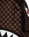 ZAINO SPRAYGROUND 8634 SHARKS IN PARIS WTF BUBBLE BROWN CHECK BACKPACK