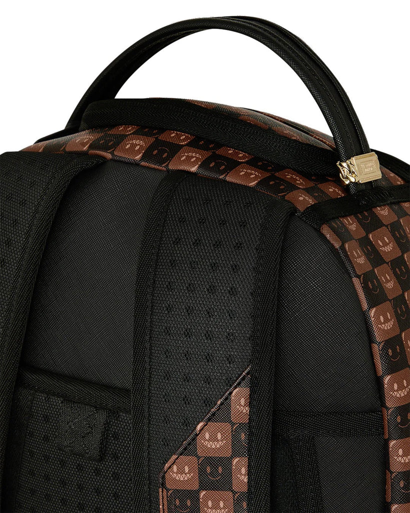 ZAINO SPRAYGROUND 8634 SHARKS IN PARIS WTF BUBBLE BROWN CHECK BACKPACK