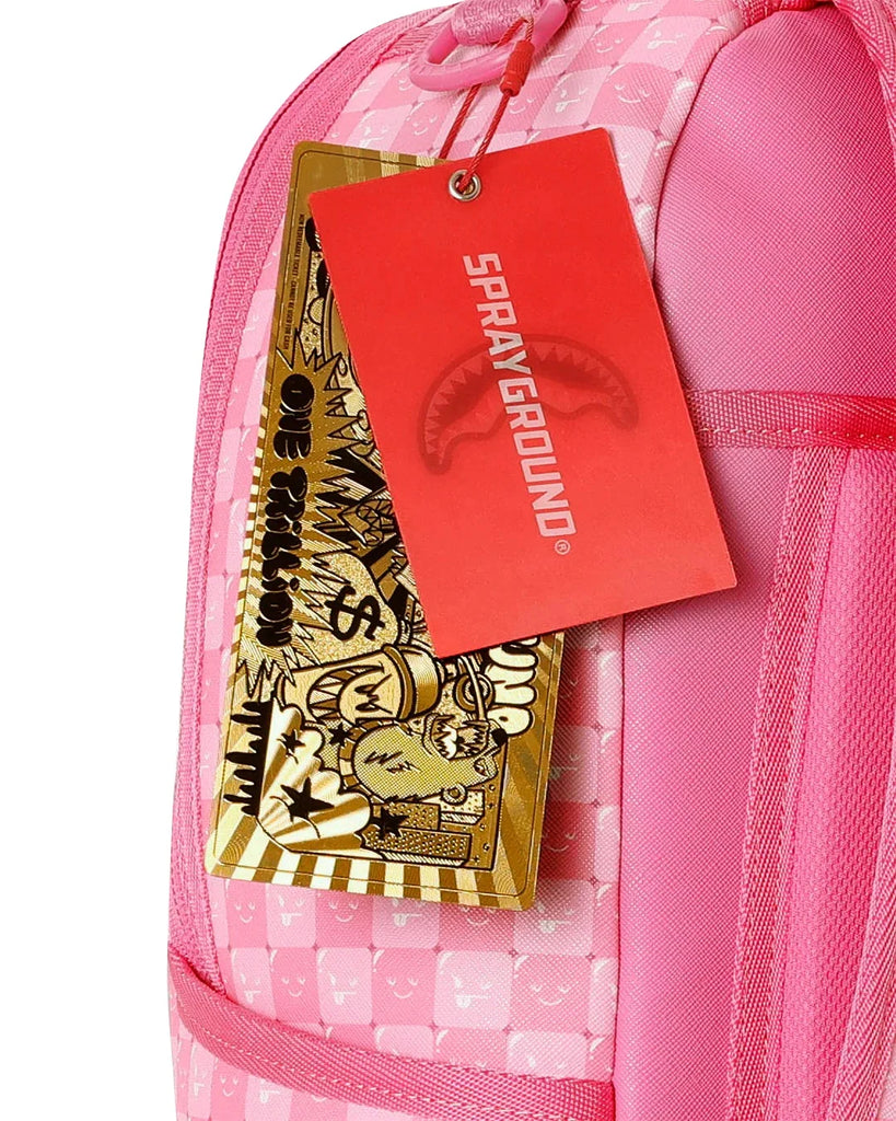 ZAINO SPRAYGROUND 8715 PINK NEW CHECK FACES BACKPACK