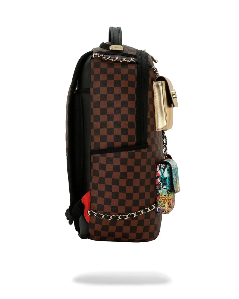 ZAINO SPRAYGROUND 8990 HANGING POCKETS MIX UP BACKPACK
