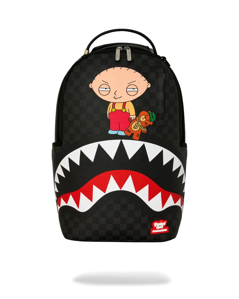 ZAINO SPRAYGROUND 9185 FAMILY GUY STEWIE HOLDING BEAR KEYCHAIN BACKPACK
