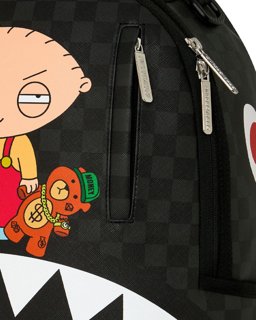 ZAINO SPRAYGROUND 9185 FAMILY GUY STEWIE HOLDING BEAR KEYCHAIN BACKPACK