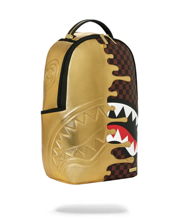 ZAINO SPRAYGROUND 9250 SHARKS IN PARIS GOLD DRIP BACKPACK