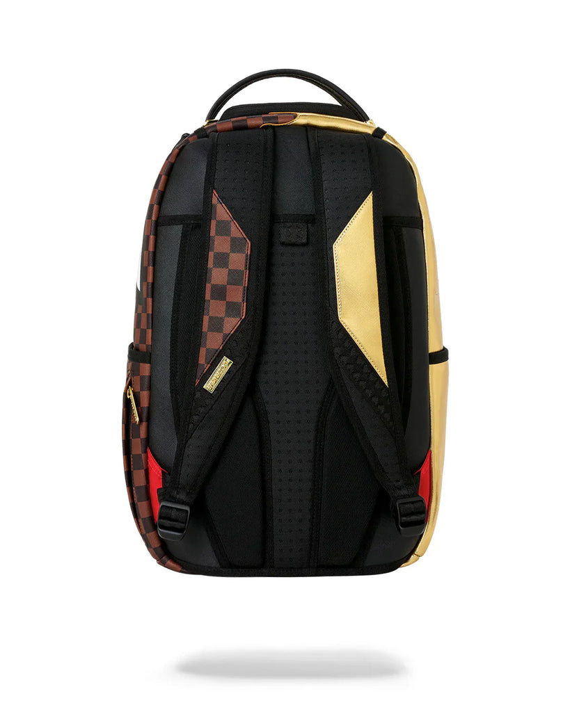ZAINO SPRAYGROUND 9250 SHARKS IN PARIS GOLD DRIP BACKPACK