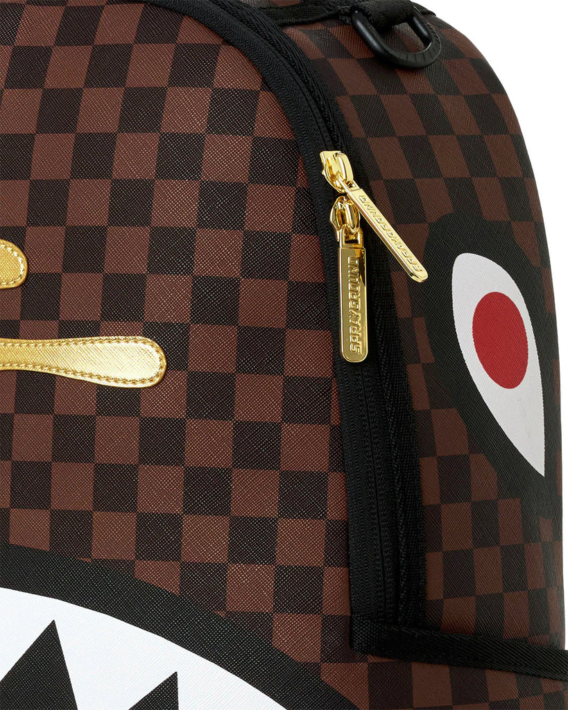 ZAINO SPRAYGROUND 9250 SHARKS IN PARIS GOLD DRIP BACKPACK