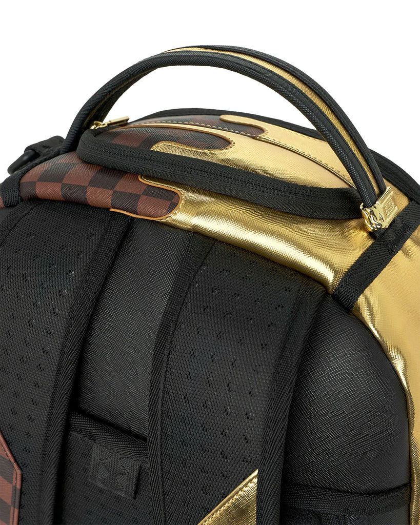 ZAINO SPRAYGROUND 9250 SHARKS IN PARIS GOLD DRIP BACKPACK