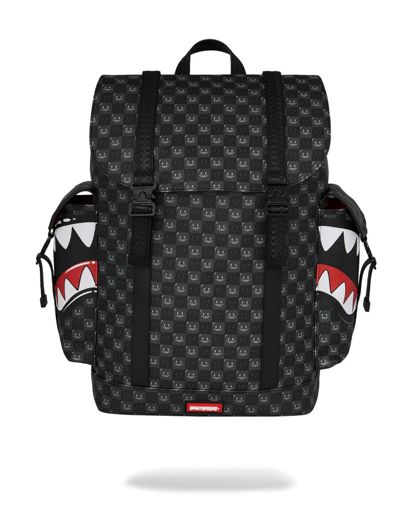 ZAINO SPRAYGROUND 9311 SHARKS IN PARIS WTF BUBBLY BLACK CHECK MONTE CARLO