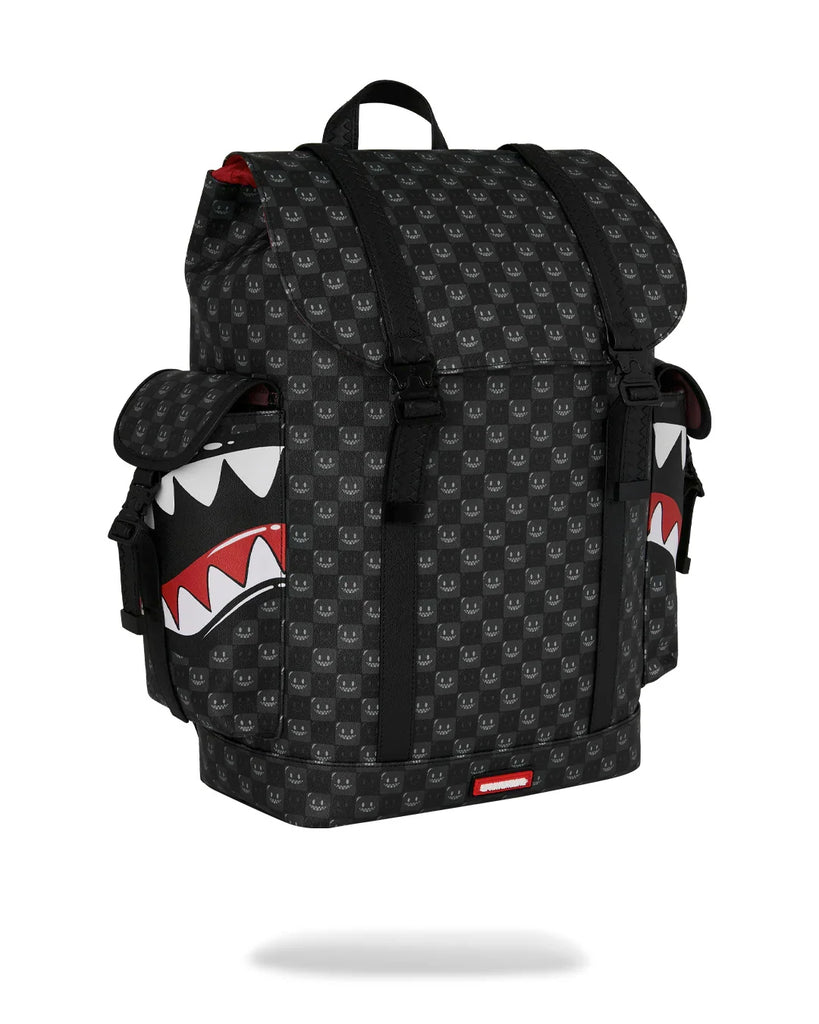 ZAINO SPRAYGROUND 9311 SHARKS IN PARIS WTF BUBBLY BLACK CHECK MONTE CARLO