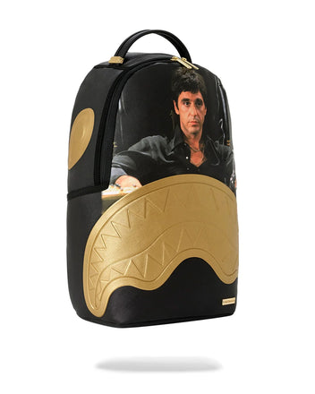 ZAINO SPRAYGROUND 9555 SCARFACE GOLD EMBOSSED BACKPACK