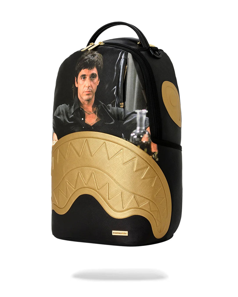 ZAINO SPRAYGROUND 9555 SCARFACE GOLD EMBOSSED BACKPACK