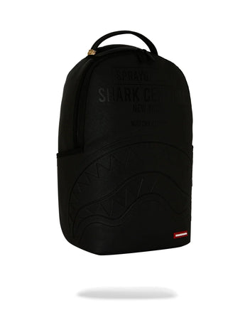 ZAINO SPRAYGROUND 9626 SHARK CENTRAL EMBOSSED BLACK NYLON BACKPACK