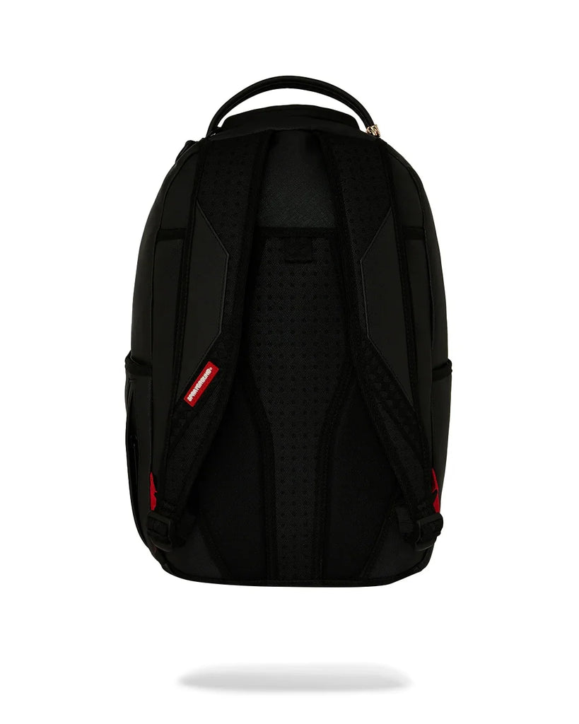 ZAINO SPRAYGROUND 9626 SHARK CENTRAL EMBOSSED BLACK NYLON BACKPACK