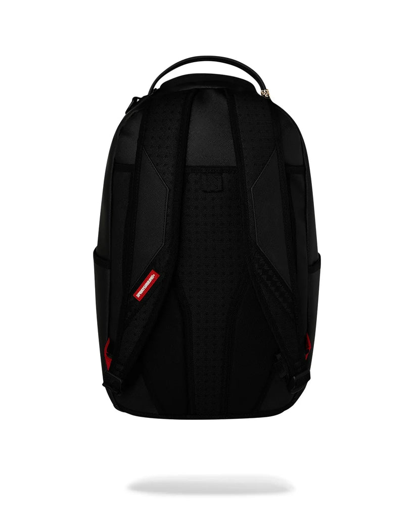 ZAINO SPRAYGROUND 9629 SHARK CENTRAL BLACK EMBROIDERED SHARK BACKPACK
