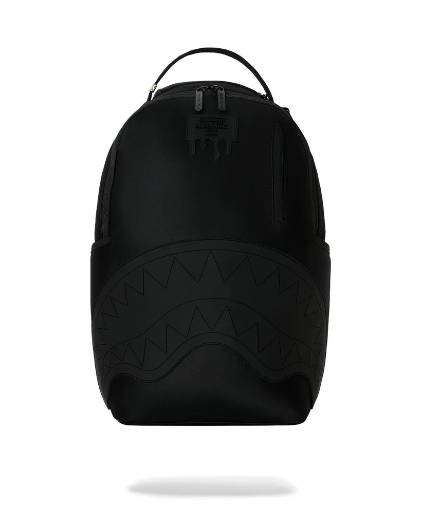 ZAINO SPRAYGROUND 9635 SHARK CENTRAL BLACKED OUT EMBOSSED NYLON BACKPACK