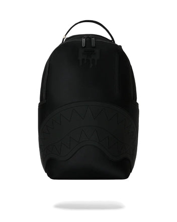 ZAINO SPRAYGROUND 9635 SHARK CENTRAL BLACKED OUT EMBOSSED NYLON BACKPACK