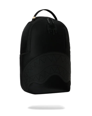 ZAINO SPRAYGROUND 9635 SHARK CENTRAL BLACKED OUT EMBOSSED NYLON BACKPACK