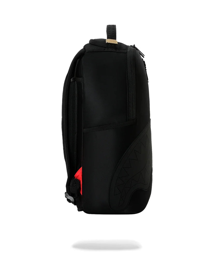ZAINO SPRAYGROUND 9635 SHARK CENTRAL BLACKED OUT EMBOSSED NYLON BACKPACK