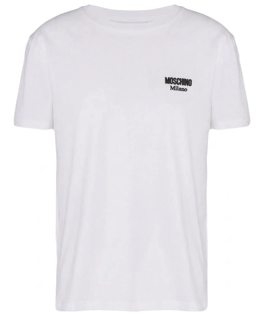 T-Shirt Moschino Milano Con Logo in Rilievo Lato Cuore ET0716