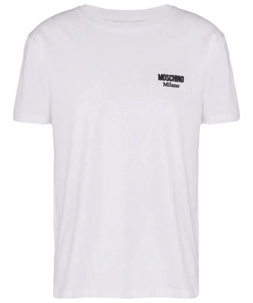 T-Shirt Moschino Milano Con Logo in Rilievo Lato Cuore ET0716