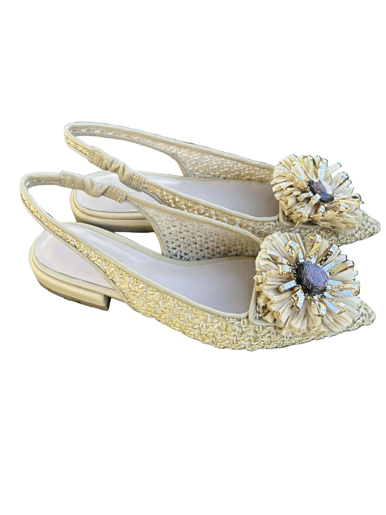 Scarpe Tosca Blu SS2615S158 Deauville in rafia con maxi fiore
