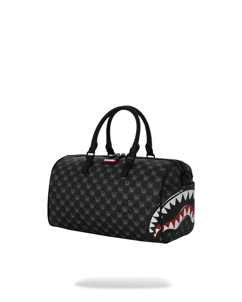 BORSA SPRAYGROUND 9313 BAULETTO SHARKS IN PARIS WTF BUBBLY BLACK CHECK MINI DUFFLE