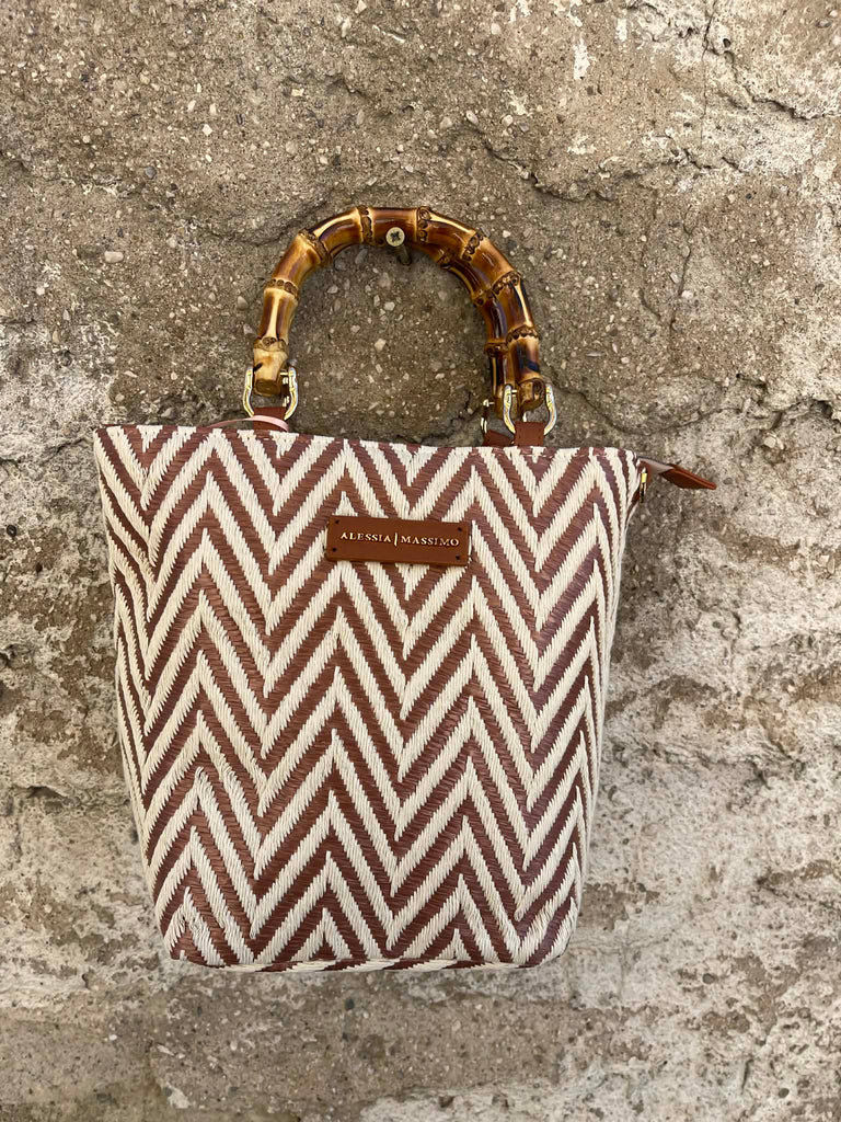 Borsa Alessia & Massimo Secchiello Con Manico In Bambù 3106