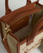 Borsa Saint Barth 01517 Vanity Bag mini canvas grain leather panna