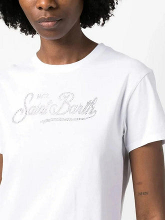 T-Shirt Saint Bart Emilie Logo In Strass 02296L