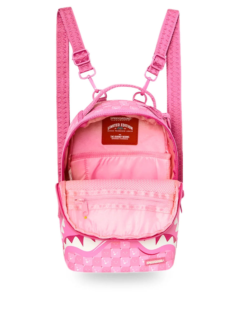 ZAINO SPRAYGROUND 9319 PINK NEW CHECK FACES MINI BACKPACK