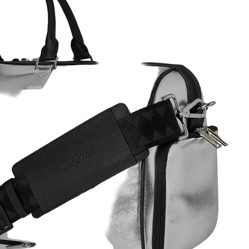 BORSONE SPRAYGROUND 8924 SILVER SIDE DRIP DUFFLE