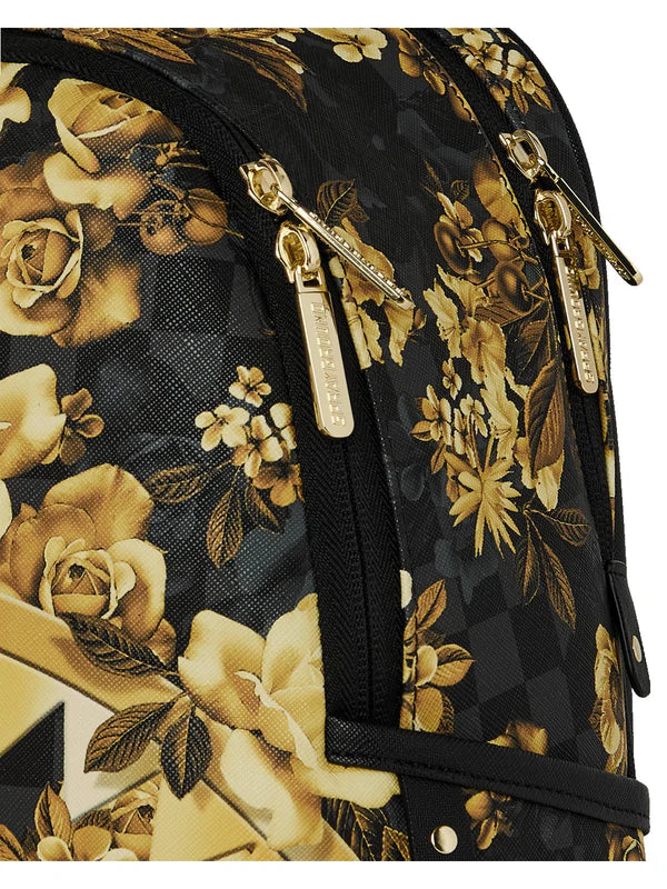 ZAINETTO SPRAYGROUND 9003 GOLD FLORAL REMIX SAVAGE BACKPACK