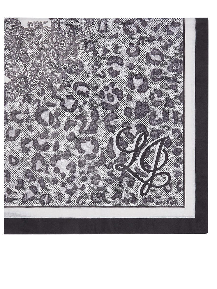 Foulard Liu-Jo 2F6073 animalier bianco e nero