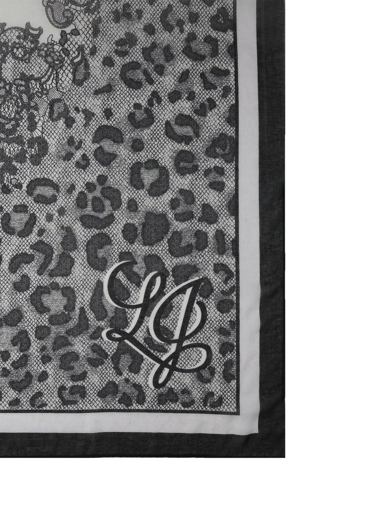Foulard Liu-Jo 2F6073 animalier bianco e nero