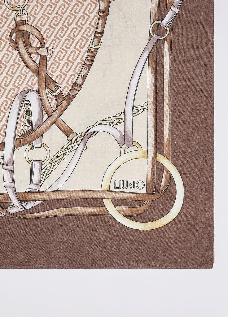 Foulard Liu-Jo 2F6074 stampa Logo e Catene