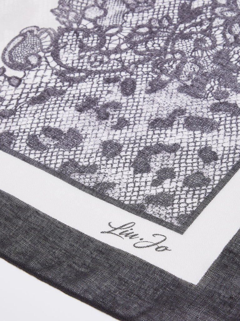 Foulard Liu-Jo 2F6073 animalier bianco e nero
