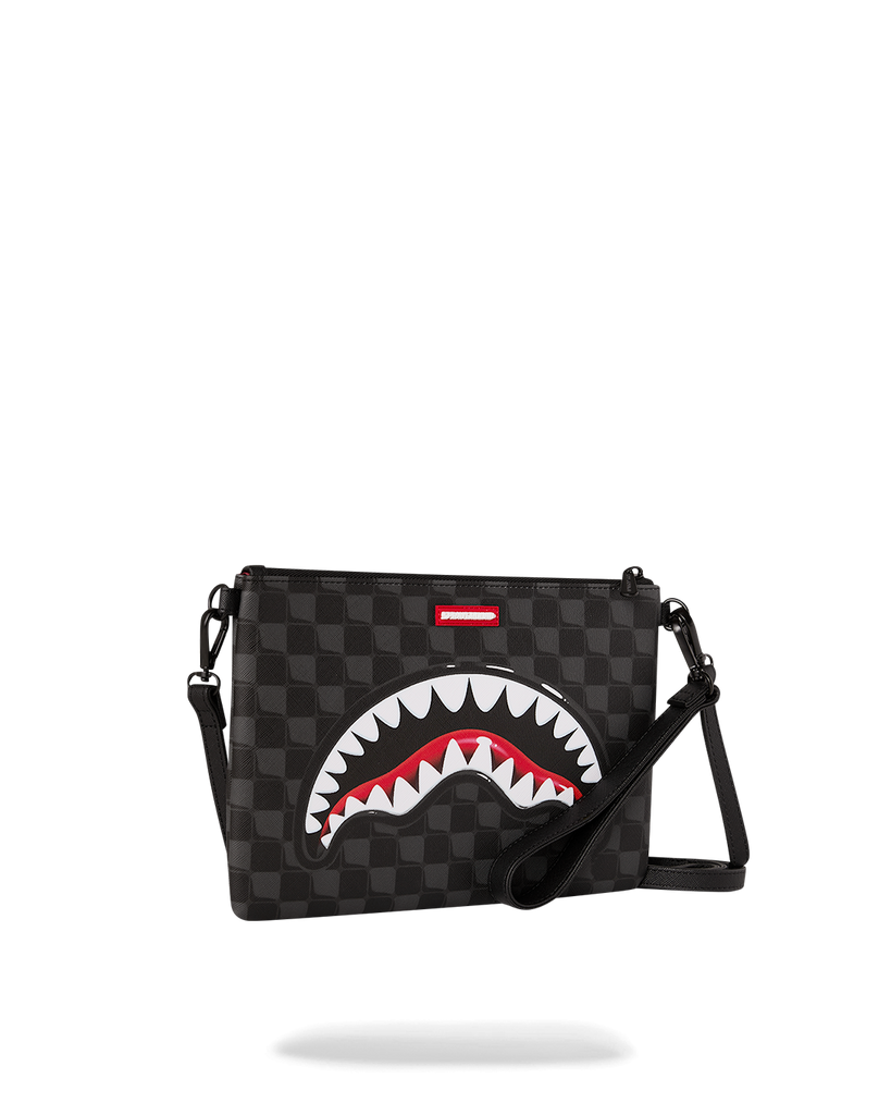 POCHETTE SPRAYGROUND 8948 SHARK IN PARIS SIP BALLOON BLACK CROSSBODY CLUTCH