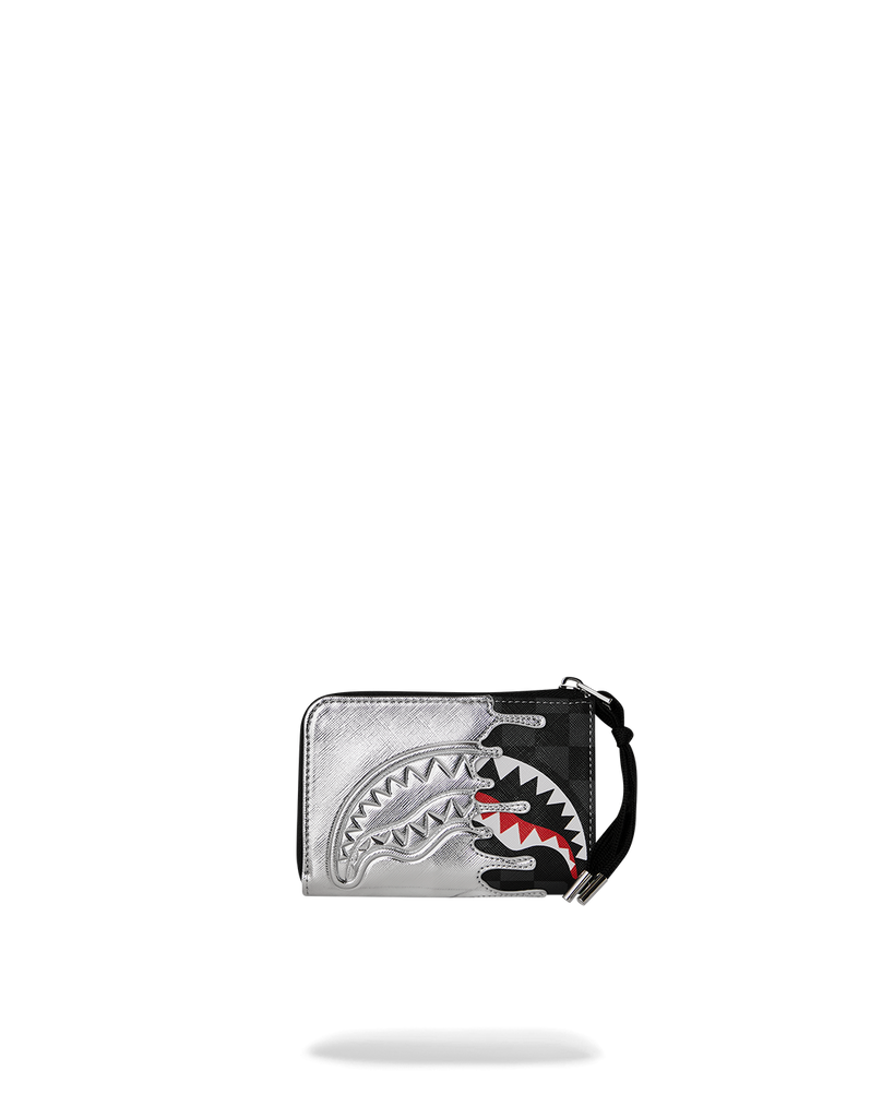 PORTAFOGLIO SPRAYGROUND 8931 SILVER SIDE DRIP BLACK CHECK