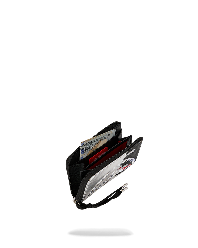 PORTAFOGLIO SPRAYGROUND 8931 SILVER SIDE DRIP BLACK CHECK