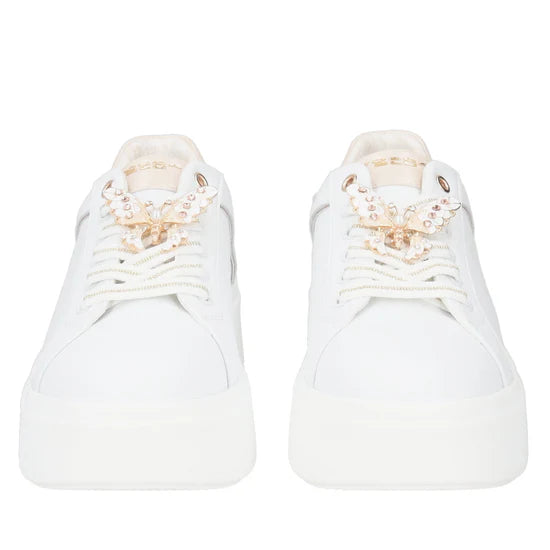 Sneaker Tosca Blu SS2502S013 Elettra con farfalle in strass colore bianco/oro