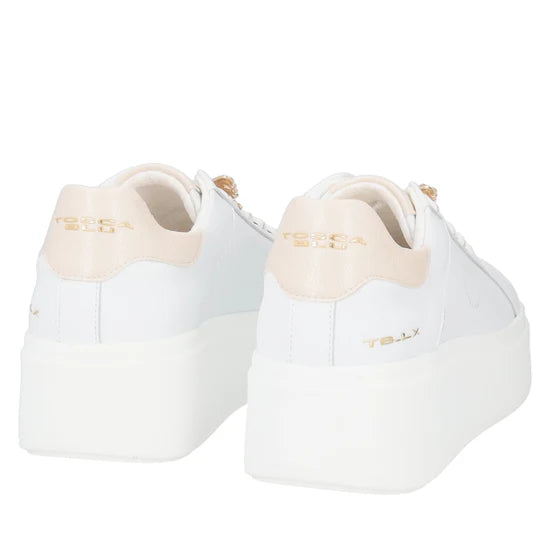 Sneaker Tosca Blu SS2502S013 Elettra con farfalle in strass colore bianco/oro
