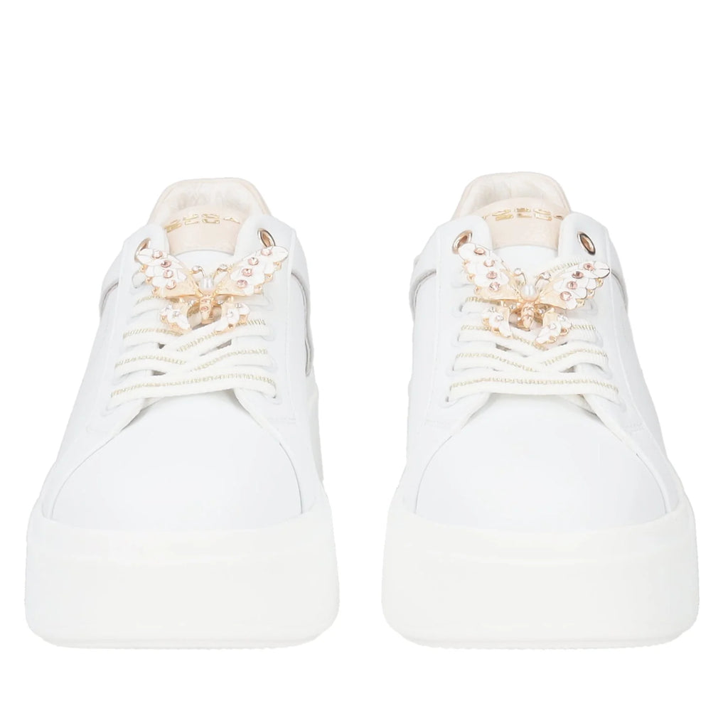 Sneaker Tosca Blu SS2502S013 Elettra con farfalle in strass colore bianco/oro