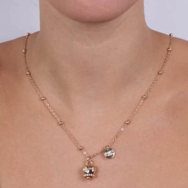 Collana Amo Capri 3511044 in metallo con campanella e scritta capri rosè