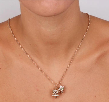 Collana Amo Capri 3540669 in metallo con campanella grande rosè e campanella piccola multicolor