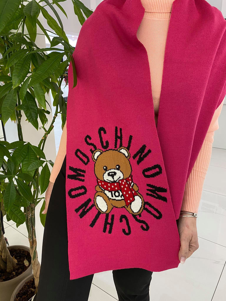 Sciarpa Moschino Art30673 Teddy con logo in lana