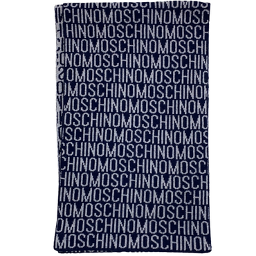 Sciarpa Moschino Uomo Art 50032 in lana con fantasia logo ripetuto