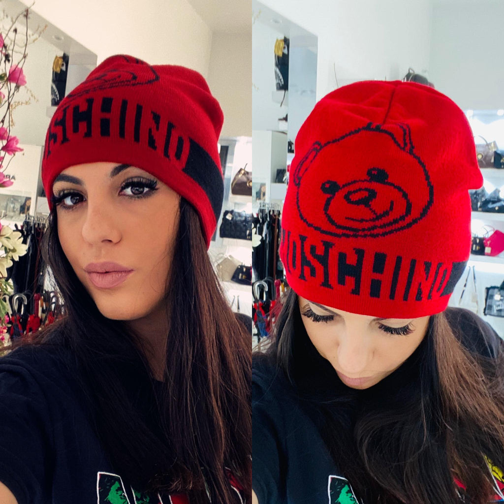 Cappello Moschino art 65200 con face teddy e striscia con logo