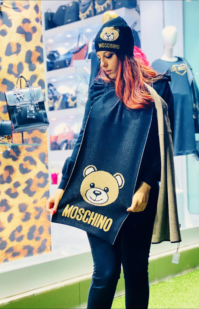 Sciarpa Moschino art 30666 lurex face teddy e logo